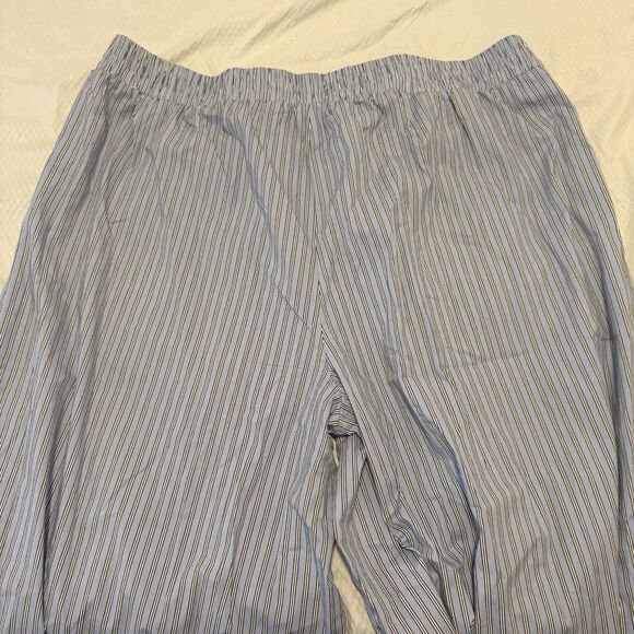 NWT Express Men’s Stretch Poplin Lounge Pants XL Blue Striped Cotton Sleepwear - Picture 4 of 8